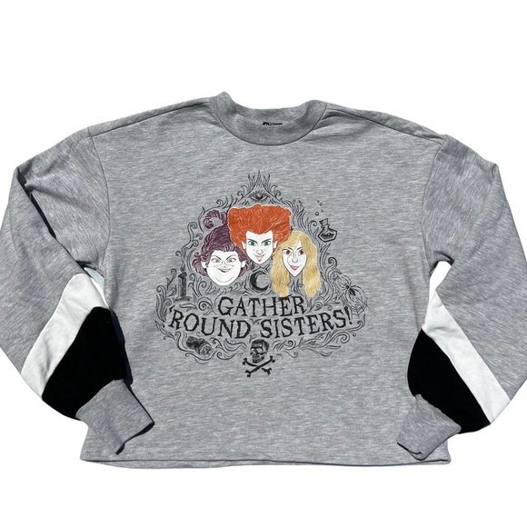 Disney Hocus Pocus Halloween Sweatshirt Gather Round Sisters Gray Juniors XS 1 - Picture 12 of 12